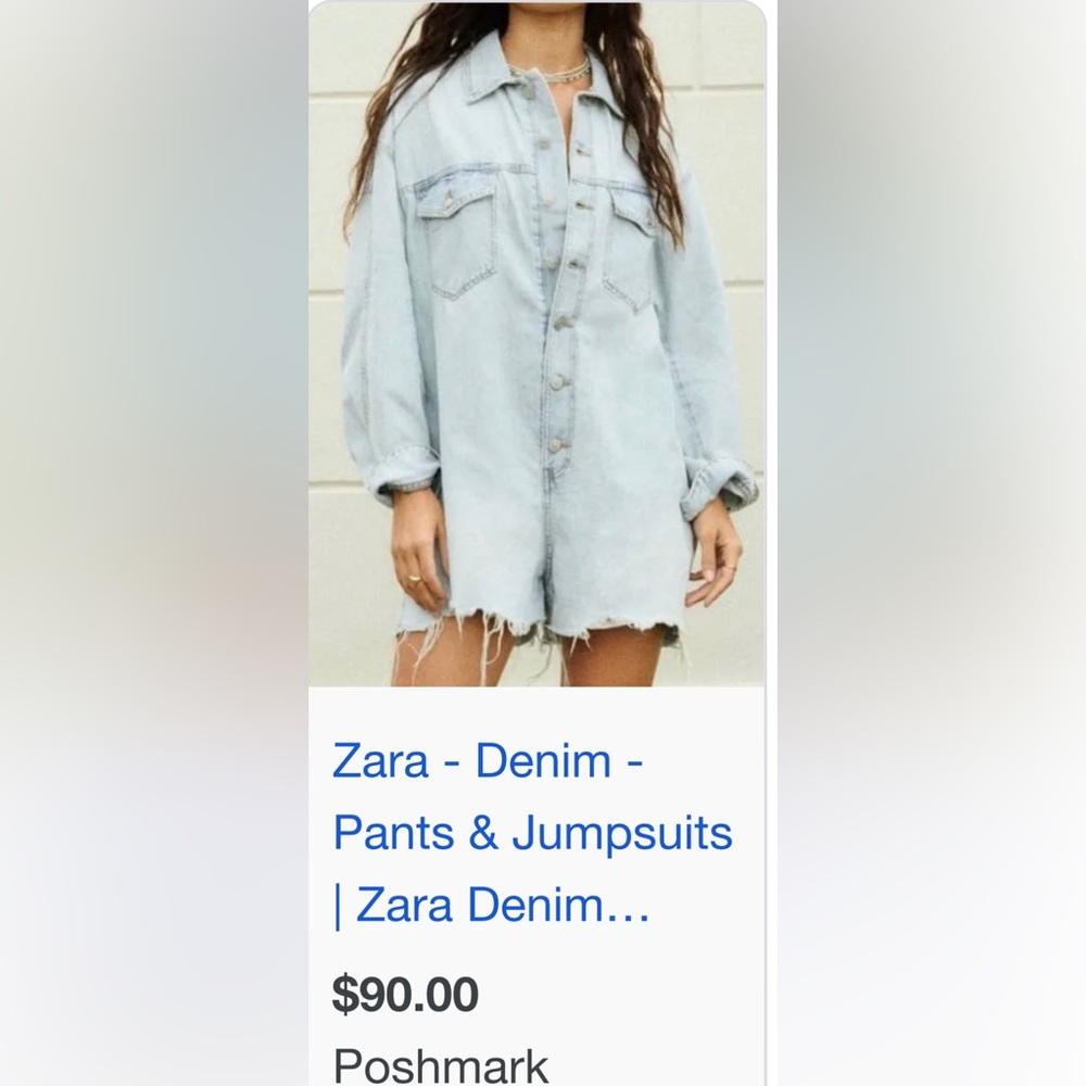 NWT Zara Denim Romper